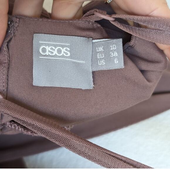 ASOS Pinny Extreme Tulle Mesh A-line Purple Midi Sleeveless Dress, size 6 - Picture 3 of 12